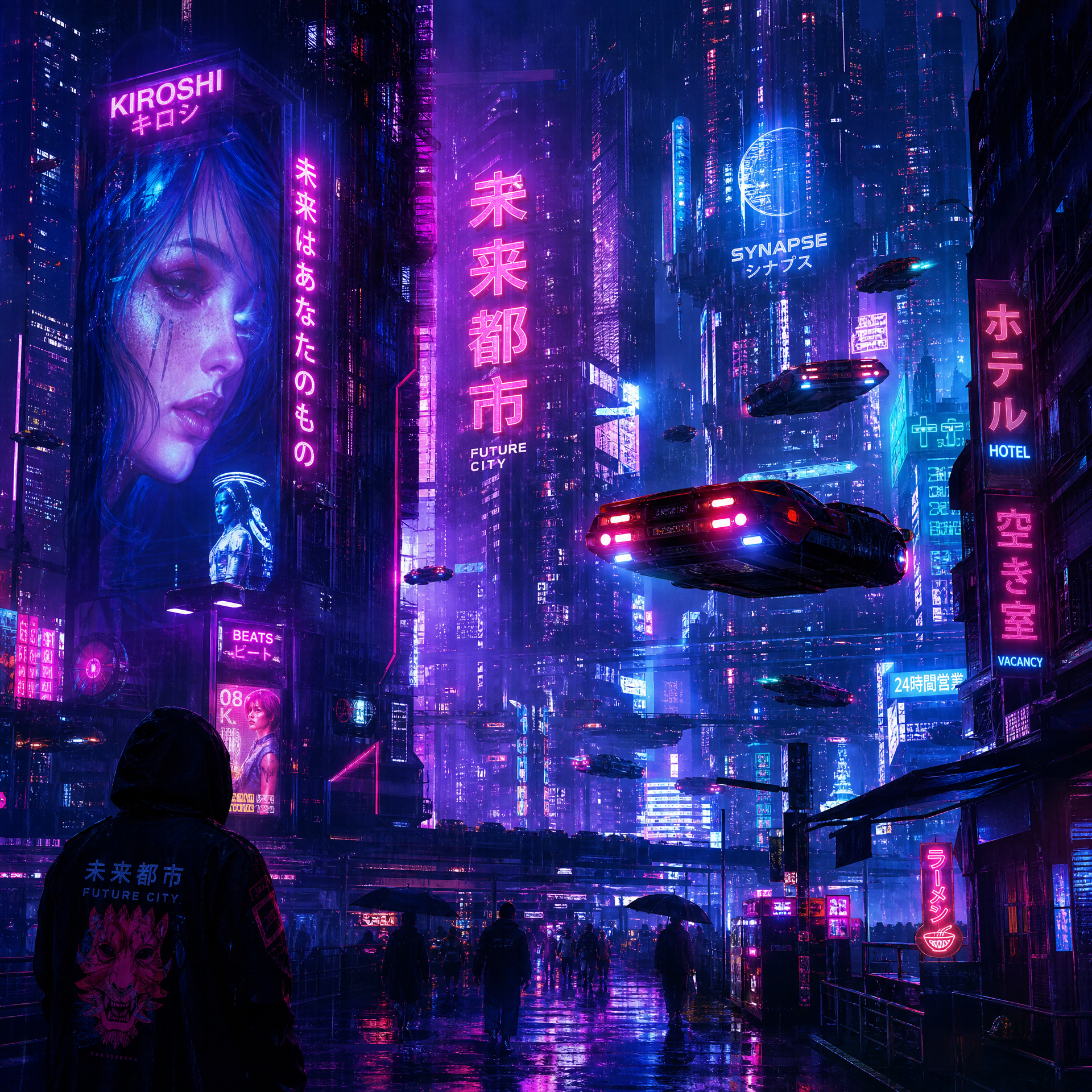 每日大赛AI作品专题精选赛博都市系列